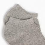 Набор женских носков (3 пары) укороченные, цвет серый, размер 36-39