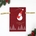 Мешок подарочный "Волшебный лес" красный, 20 x 30 см