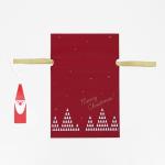 Мешок подарочный "Волшебный лес" красный, 20 x 30 см