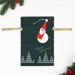 Мешок подарочный "Волшебный лес" зелёный, 20 x 30 см