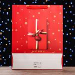 Пакет ламинированный вертикальный "Новогодний подарок", XL 43 x 55 x 15