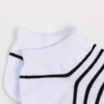 Носки женские, цвет белый/чёрные полосы, размер 23