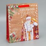 Пакет крафтовый вертикальный «Почта Деда Мороза», M 26 * 30 * 9 см