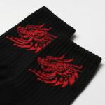 Носки "Дракон", цвет черный/красный, размер 23
