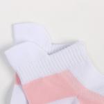 Носки женские, цвет белый/розовый, размер 23