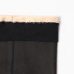 Термоколготки микрофибра с флисом "Вторая кожа" 600 DEN, цвет черный, размер 3-4