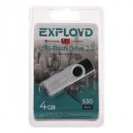 Флешка Exployd 530, 4 Гб, USB2.0, чт до 70 Мб/с, зап до 20 Мб/с, черная