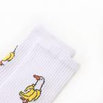Носки женские "Гусь-банан", цвет белый, р-р 23-25