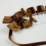 Карнавальная повязка "Лолита" цвет коричневый с белым кружевом