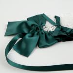 Карнавальная повязка "Лолита" цвет зелёный с белым кружевом