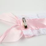 Карнавальная повязка "Лолита" цвет розовый с белой тесьмой