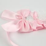 Карнавальная повязка "Лолита" цвет розовый с белым кружевом