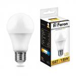 Лампа светодиодная FERON LB-94, A60, E27, 15 Вт, 230 В, 2700 К, 1300 Лм, 220°, 115 х 60 мм