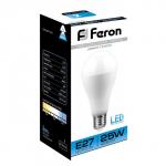 Лампа светодиодная FERON LB-100, A65, E27, 25 Вт, 230 В, 6400 К, 2200 Лм, 220°, 135 х 65 мм