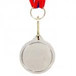 Медаль призовая 041 диам 3,2 см. 2 место. Цвет сер. С лентой