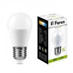 Лампа светодиодная FERON, (11W) 230V E27 4000K G45, LB-750