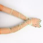 Карнавальный аксессуар- перчатки прозрачные, цвет зеленый