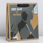 Пакет крафтовый вертикальный Keep calm, M 26 х 30 х 9 см