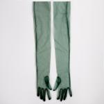 Карнавальный аксессуар- перчатки прозрачные, цвет темно-зеленый