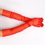 Карнавальный аксессуар- перчатки прозрачные, цвет красный