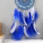 Ловец снов "Мандала с синими перьями" 60х15х0,7 см