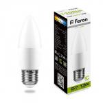 Лампа светодиодная FERON, (13W) 230V E27 4000K С37, LB-970