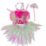 Карнавальный набор "Бабочки" (юбка с розочками, крылья, палочка с сердцем и обод с сердцем) 30 см, 4цвета