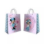 Minnie Mouse. Пакет подарочный большой (Минни с единорогом, нежно-сиреневый с паттерном) 330*455*100 мм.