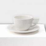 Набор кофейный фарфоровый на 6 персон Wilmax «Юлия Высоцкая», 12 предметов: 6 чашек 170 мл, 6 блюдец d=14,1 см, цвет белый