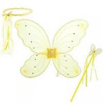 Карнавальный набор: крылья бабочки двойные, обод, палочка-бабочка со стразами и бусы 33 см, 4 цвета