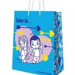 Love is. Пакет подарочный малый синий, 180*227*100 мм.
