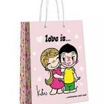Love is. Пакет подарочный большой нежно-розовый, 335*406*155 мм.