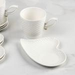 Сервиз чайный керамический «Эстет», 12 предметов: 6 чашек 200 мл, 6 блюдец 14*11,5 см