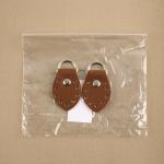 Петля пришивная для сумки, с полукольцом, пара, 6 * 3,5 см, цвет коричневый/никель