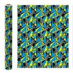 Batman. Упаковочная бумага DC Comics Batman (голубая с желтым), 700*1000 мм, 2  шт в рулоне