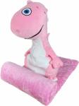 Игрушка с пледом ДИНОЗАВРИК - розовый р-р 130х160