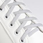 Шнурки для обуви, пара, плоские, с фиксатором, эластичные, 6 мм, 100 см, цвет белый