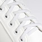 Шнурки для обуви, пара, плоские, с фиксатором, эластичные, 6 мм, 100 см, цвет белый