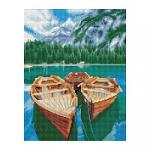 Алмазная мозаика ТРИ СОВЫ "Озеро в Альпах", 30*40 см, холст, картонная коробка с пластиковой ручкой