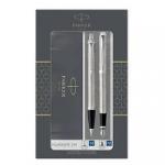 Набор Parker "IM Duo": шар. ручка IM Stainless Steel CT, синяя, 1,0мм + перьевая ручка IM Stainless Steel CT, подарочная упаковка