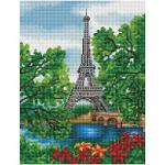 Алмазная мозаика ТРИ СОВЫ "Лето в Париже", 30*40 см, холст на деревянном подрамнике, картонная коробка с пластиковой ручкой