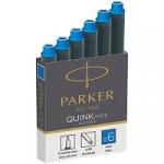 Картриджи чернильные Parker "Cartridge Quink Mini" синие, 6 шт., картонная коробка