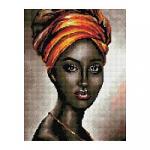 Алмазная мозаика ТРИ СОВЫ "Африканская женщина", 30*40 см, холст, картонная коробка с пластиковой ручкой