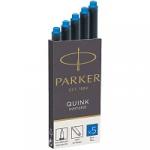 Картриджи чернильные Parker "Cartridge Quink"  смываемые синие, 5 шт., блистер