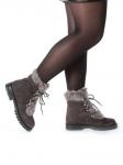 04-AH25-1 DK. GRAY Ботинки зимние женские (натуральная замша, натуральный мех)