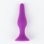 Анальная пробка, Оки-Чпоки, конус, Soft силикон, 32 х 100 мм, фиолетовый