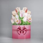 Открытка объёмная «С Днём рождения», тюльпаны, 17 * 9 * 31 см