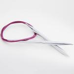 10353 Knit Pro Спицы круговые для вязания Nova Metal 4 мм/40 см, никелированная латунь, серебристый