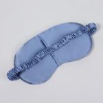 Маска для сна «ШЁЛК», 19 * 10 см, резинка одинарная, цвет тёмно-синий