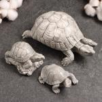 Набор фигур "Три черепахи " 8х6х6см, серый камень